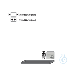 Shelf Standard UB90 St.bl. besch.gl.