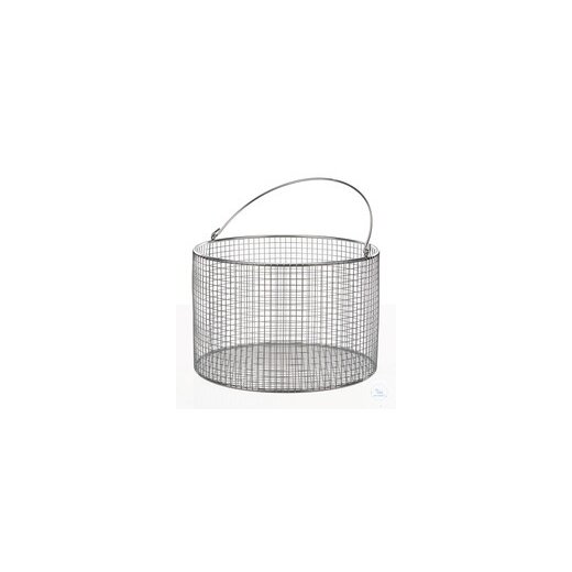 Wire basket 18/10 E-Poli, round, w., handle, D=270mm, H=180mm
