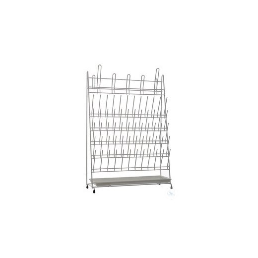 Draining rack, PVC coated, 420x160x610mm, 65 slots for reagents