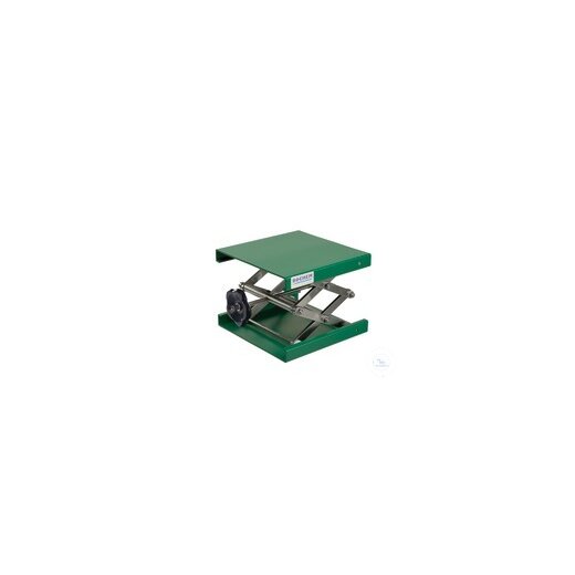 Lifting platform alu green, 400x400mm, adjusting wheel, stroke 100-470mm