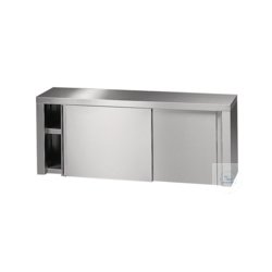 Wall cupboard with sliding door 18/10 steel, 1500x350x600mm