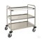 Laboratory trolley, 18/10 steel, 3, shelves