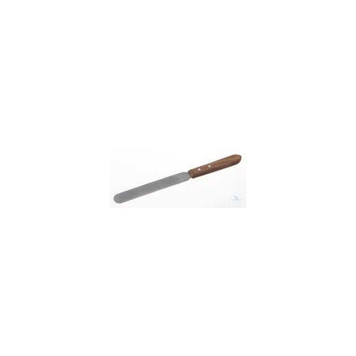 Pharmacists spatula w. wooden handle, stainless, L=230mm