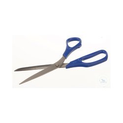 Laboratory scissors, stainless, L=130mm, plastic handle
