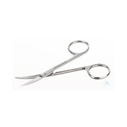Microscopy scissors, stainless, curved, L=100mm