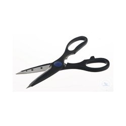 Universal scissors, stainless, plastic handle, L=230mm