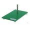 Tripod plate steel, green lacquered, M10, thread, 180x100x6mm