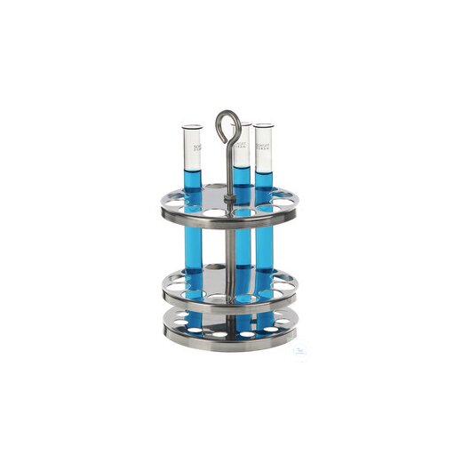 Test tube rack 18/10 steel, f. 9, test tubes, round