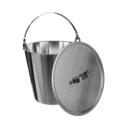 Bucket 18/10 steel, graduated, w., handle, 6 l