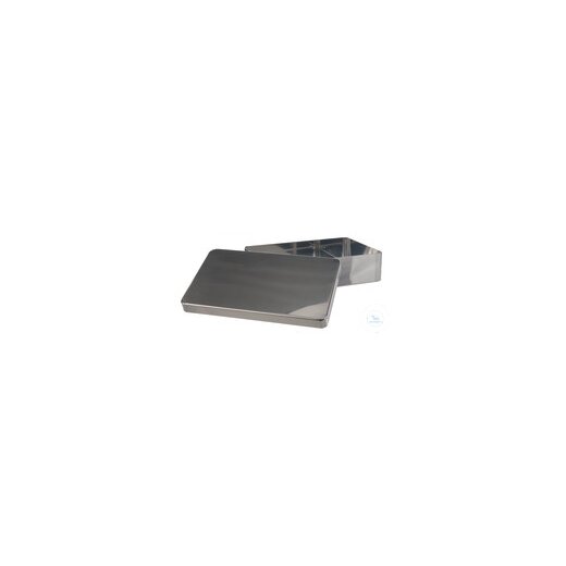 Instrument tray w. lid, 18/10, steel, 180x90x30mm