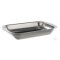 Evaporating dish with rim, 18/10 steel, 340x210x60mm