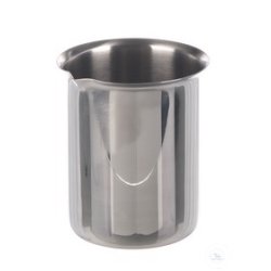 Beaker with rim and spout, 18/10 steel, 2000ml