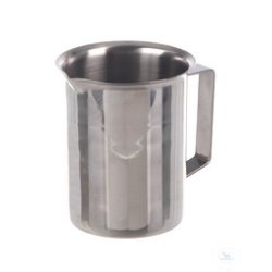 Beaker w. rim, spout & handle, 18/10 steel, 100ml