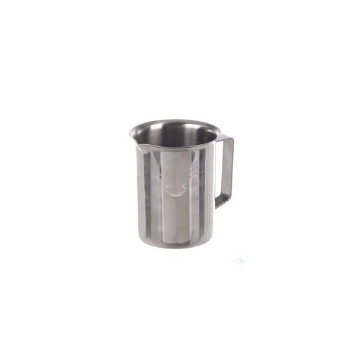 Beaker w. rim, spout & handle, 18/10, steel, 1000ml