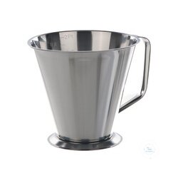 Messbecher 18/10 Stahl, graduiert, konisch, Fuß, 1,5 l
