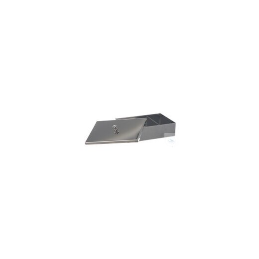 Instrument tray w. lid 18/10, steel, 280x180x60mm