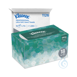 White, 1-ply folded towels. Ultra-soft Kleenex paper...