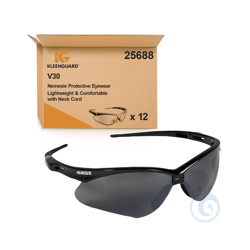 Protective eyewear in face form fitting design with grey...