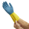 PPE category 3 protection Hand specific yellow and blue gloves