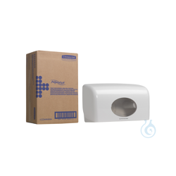Elegant twin toilet paper dispenser in white for small...
