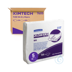 KIMTECH® PURE W4 Wipes - Single / White, 5 Clips x...