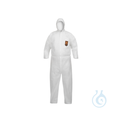 Disposable protective suits with hood and storm flap for...