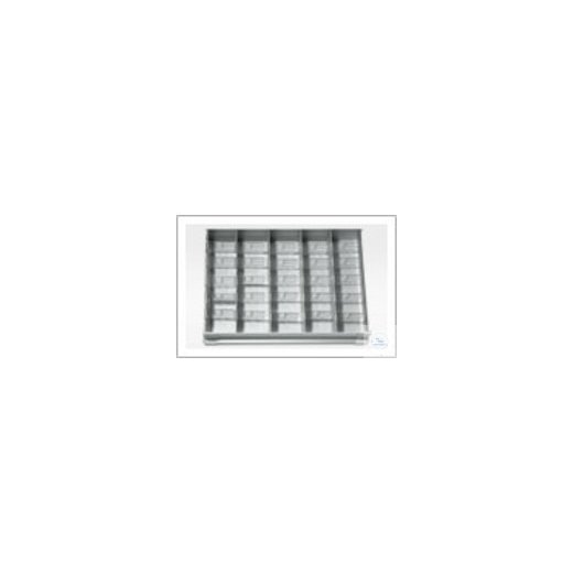 Aluminium longitudinal divider, 324 mm long, 56 mm high, for plastic drawer (model M