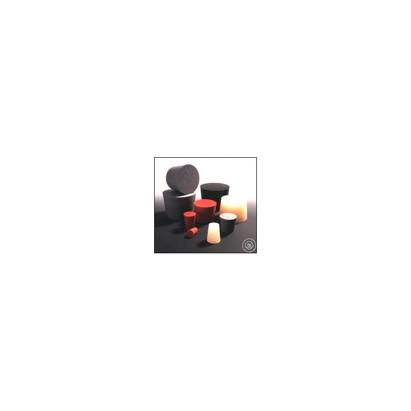 Gummistopfen, Laborstopfen rot 35-45mm mit 9mm Bohrung Gummistopfen, Laborstopfen rot 35-45mm mit 9mm Bohrung