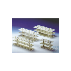 Test tube rack/PP for 48 tubes, 4-row, white made of PP...