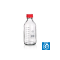 Laborgewindeflasche GL45, mit PP-Kappe und Ring (rot), klar, 100ml, 10St. Die