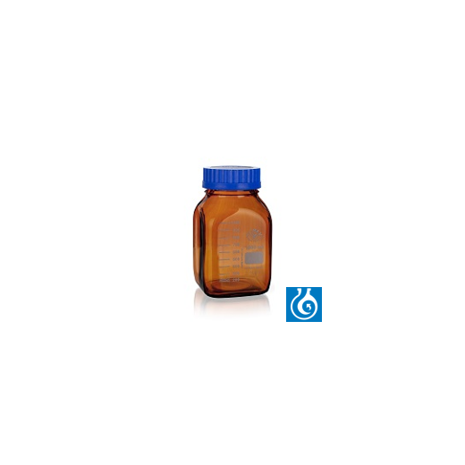 Laboratory screw cap bottle GL80, angular, brown, 500ml, 10pcs.