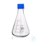 Erlenmeyerkolben GL45, mit PP-Kappe und Ring (blau), 250ml, 10St.