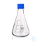 Erlenmeyerkolben GL32, mit PP-Kappe und Ring (blau), 500ml, 10St.