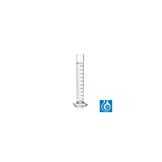Graduated cylinders, tall form, hexagonal base, class A, with PP cap and ring (blue), 100ml