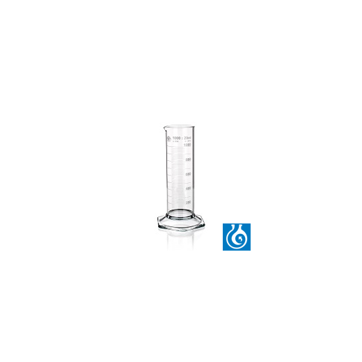 Graduated cylinder, low form, hexagonal base, class B WHITE, 1000ml, 5pcs.