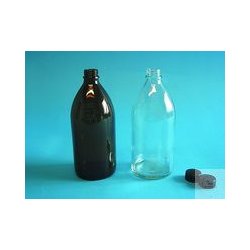 EHV bottle amber glass, thread DIN 22, 100 ml