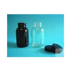 WHV-bottle clear glass, thread DIN 55, 250 ml