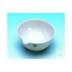 evaporating dish/hard porcelain 109/4/0 w. spout d./50 MM...