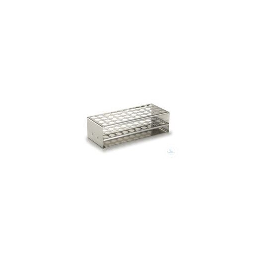 Reagenzglasgestell 18/10 Stahl, 2 x 10 Bohrungen 18 mm Ø