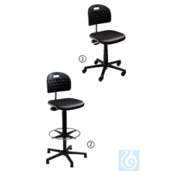 neoLab® cleanroom chair PU foam black, height adj....