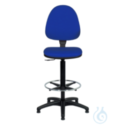 neoLab® laboratory chair PVC cover blue, glider +...