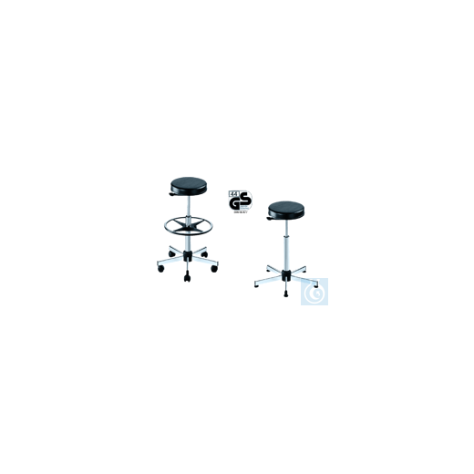 neoLab® Laboratory stool, leatherette seat, with glides, height adjustable 55-79 cm