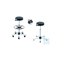neoLab® Laboratory stool, leatherette seat, with...