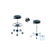 neoLab® Laboratory stool, leatherette seat, with glides, height adjustable 55-79 cm