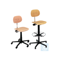 neoLab® swivel chair beech with castors, seat height...
