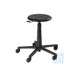 Swivel stool for clean rooms, round seat PU foam, with...