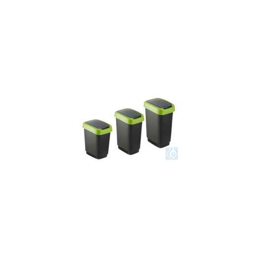neoLab® waste garbage can with swing-out lid, green, 10 liters