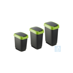 neoLab® waste garbage can with swing-out lid, green,...