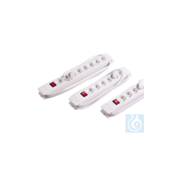 neoLab® 4-way power strip with switch, white