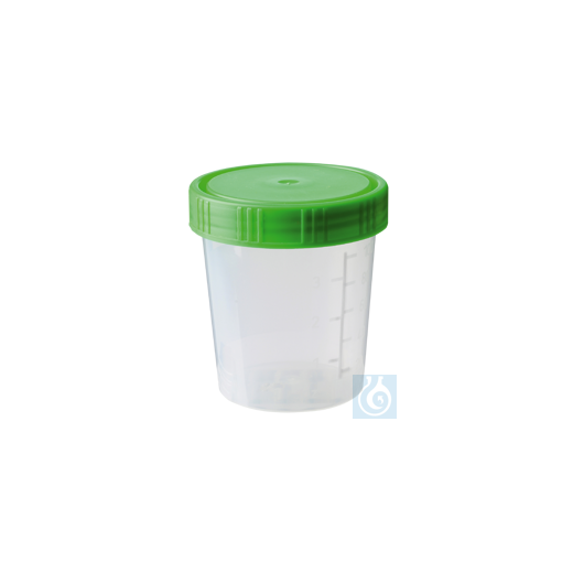 Beakers 100 ml with screw cap yellow, assembled, non-sterile, 48x5 (=240) pcs./pa